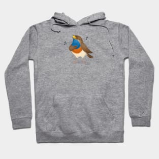 Blue Throated Nightingale Bird singing Hoodie